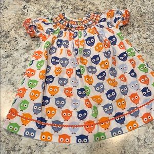 Smocked owl dress